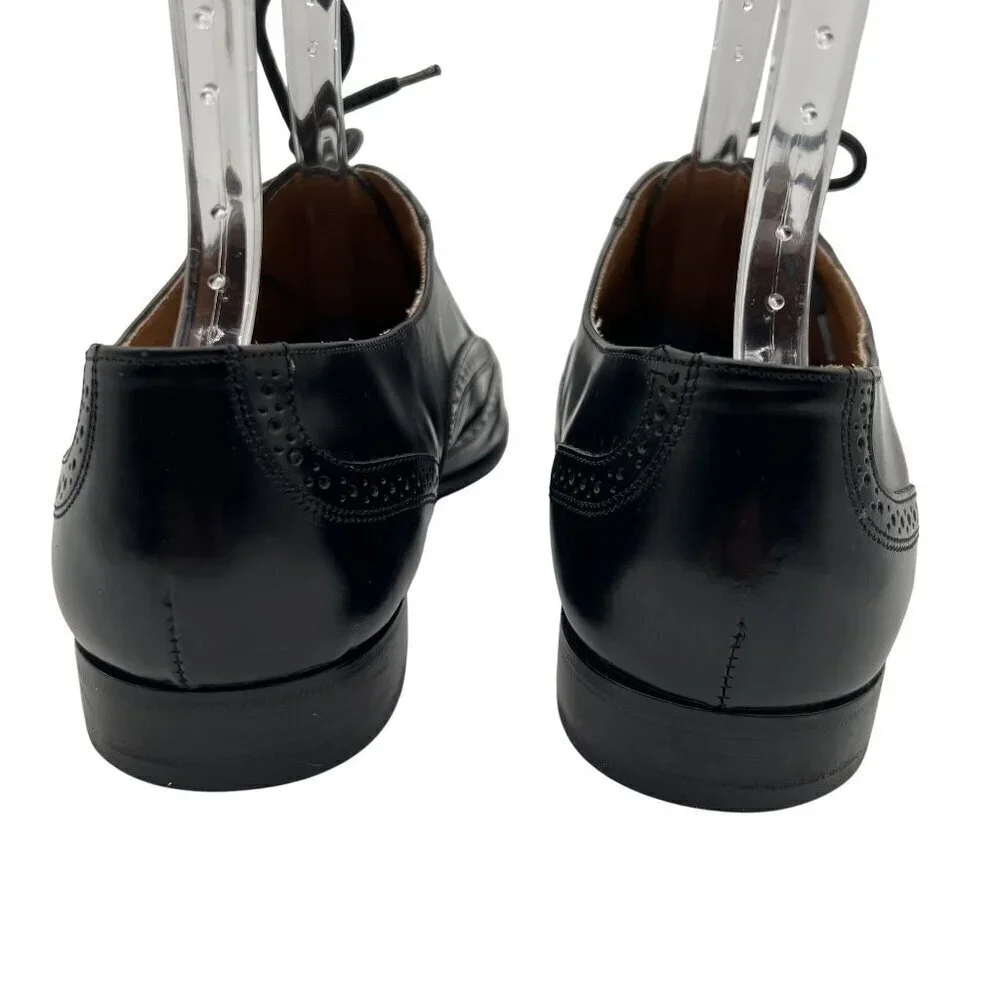 Giorgio Brutini 10.5D Black Wingtip Oxford Shoes Leather Made In Brazil Timeless